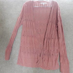 LC Lauren Conrad Mauve Cotton Rayon Knit Open Front Duster Size XL Soft